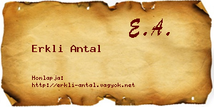 Erkli Antal névjegykártya